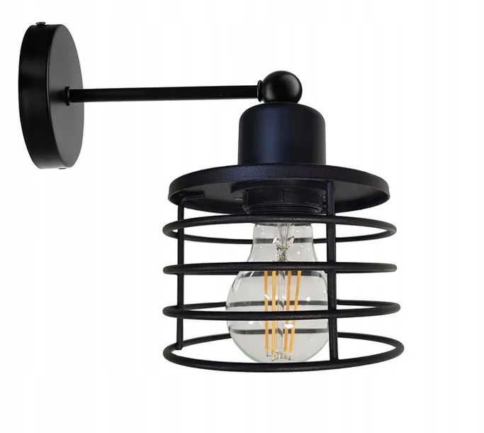 lampa-kinkiet-e27-scienny-staly-loft-drut-sprezyna-stan-nowy
