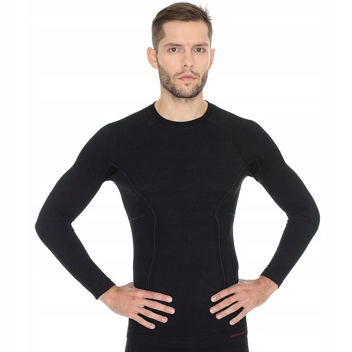 brubeck-bluza-meska-active-wool-czarna-m