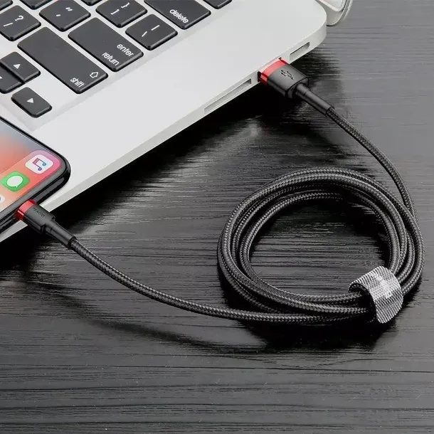 kabel-lightning-usb-baseus-cafule-2a-3m-czarno-czerwony-stan-nowy