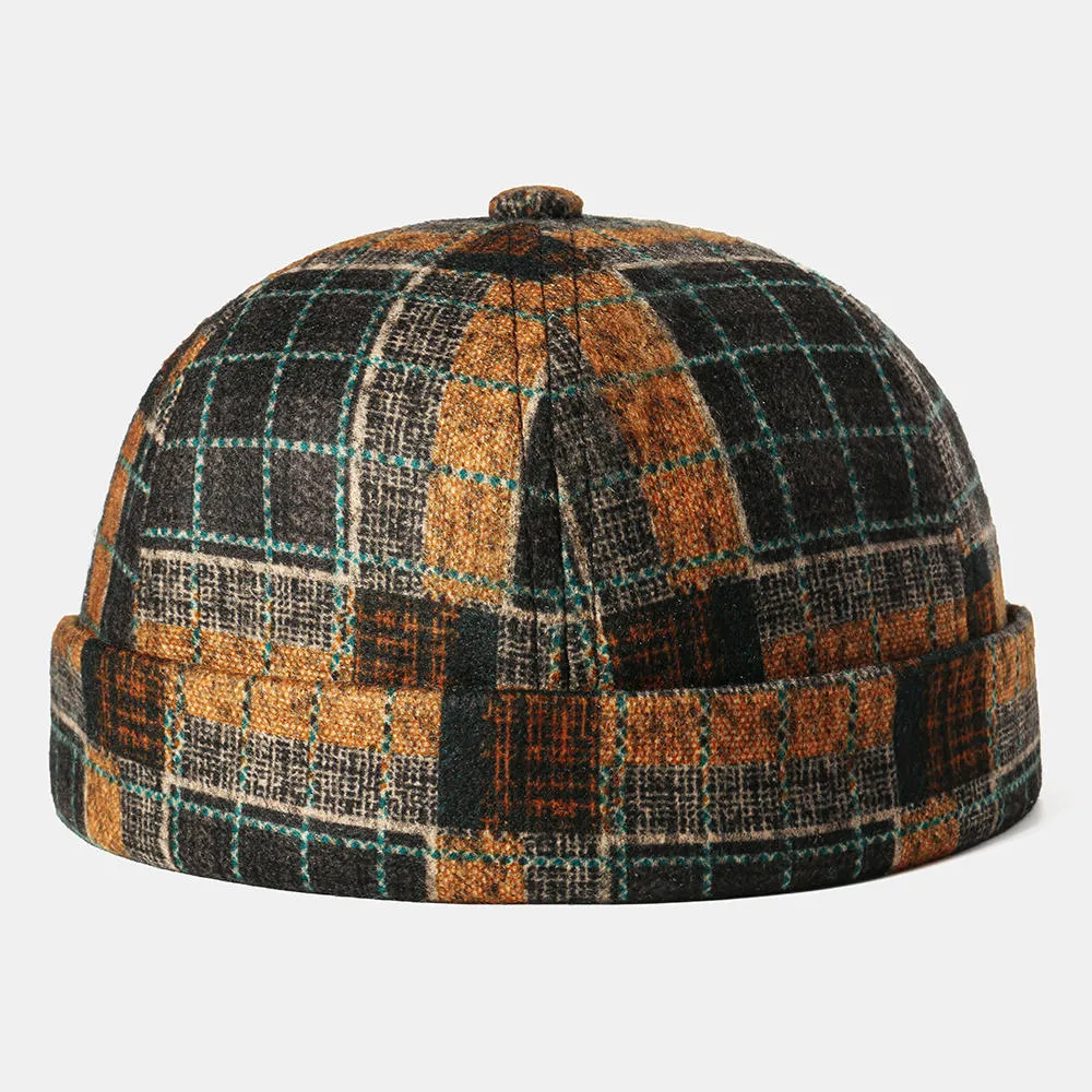 brimless-skull-cap-multicolor-plaid-stitching-patt