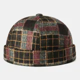 brimless-skull-cap-multicolor-plaid-stitching-patt-plec-produkt-uniseks