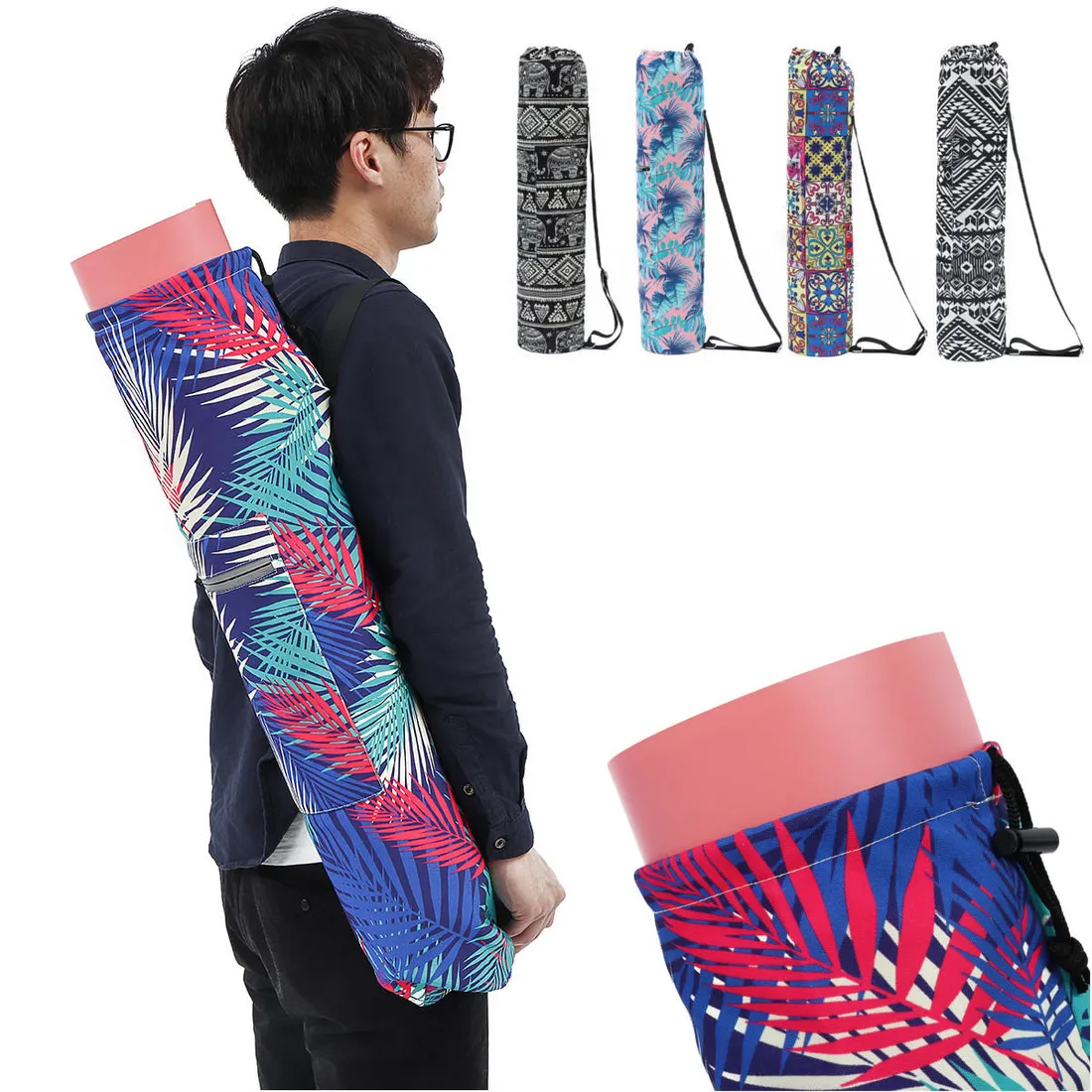 kaload-printed-pattern-canvas-yoga-bag-outdoor-spo