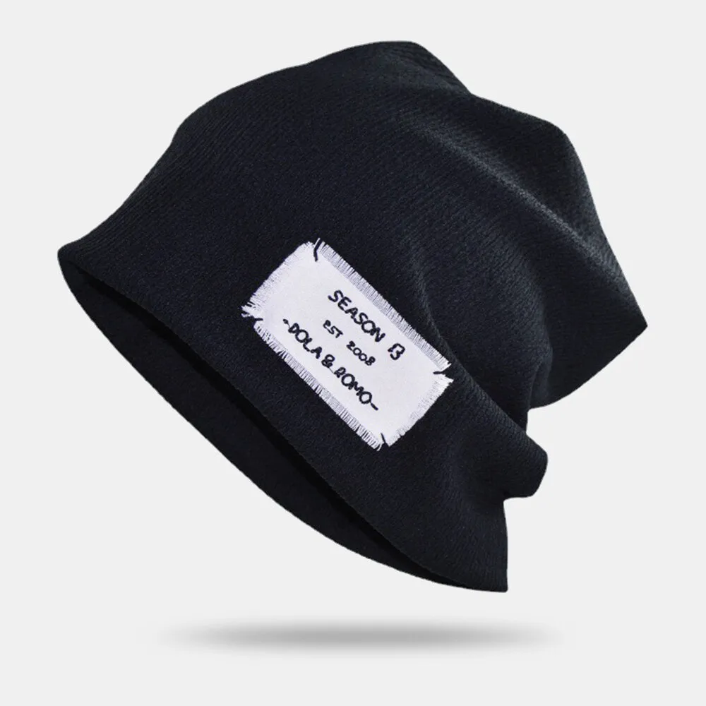 meska-czapka-beanie-solid-color-haft-letter-patch