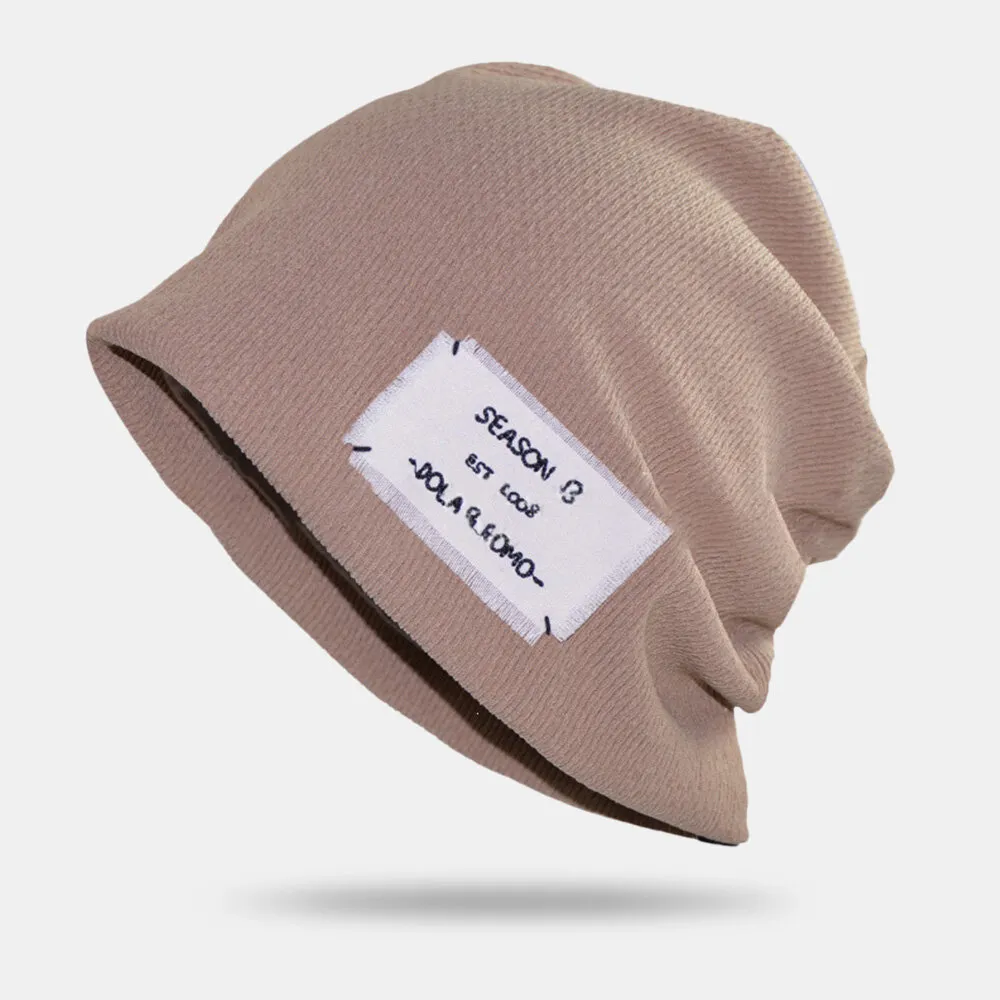 meska-czapka-beanie-solid-color-haft-letter-patch