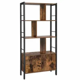 bookcase-rusticbrown-black-74x30x1545cm