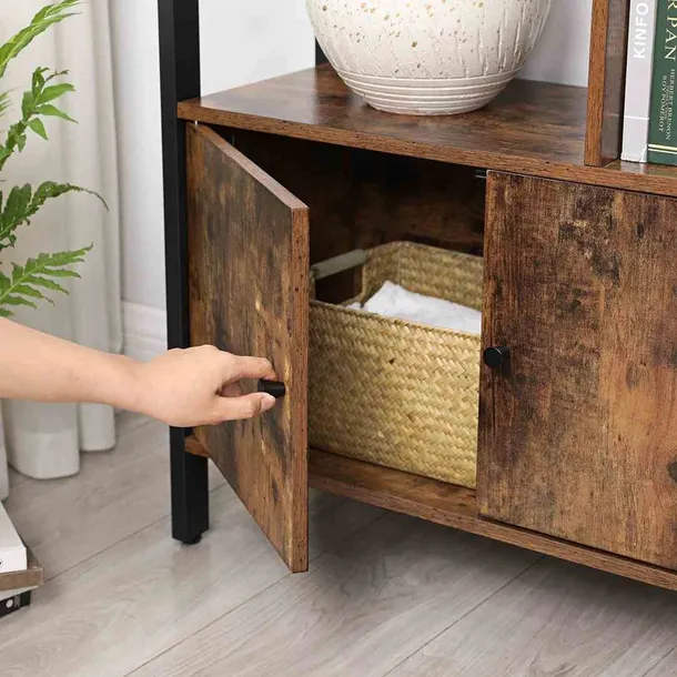bookcase-rusticbrown-black-74x30x1545cm-stan-nowy