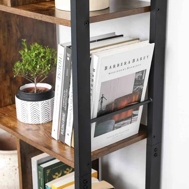 bookcase-rusticbrown-black-74x30x1545cm-stan-nowy