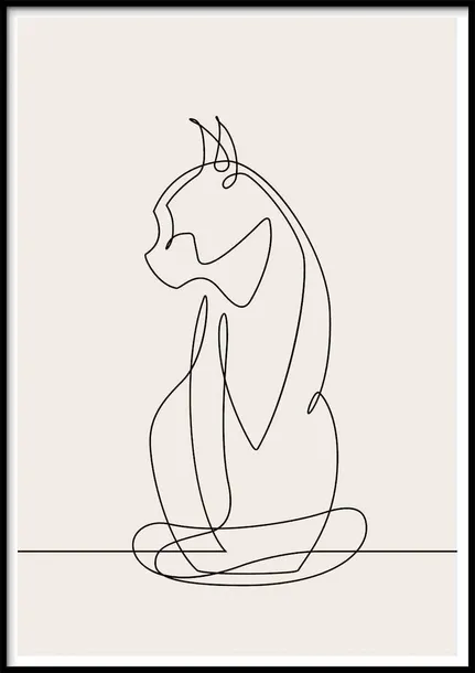 poster-sketchline-cat-40x50-stan-nowy