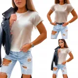 t-shirt-basic-z-okraglym-dekoltem-ecry