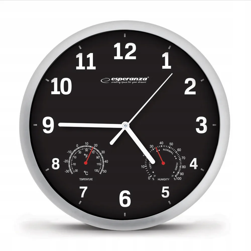 zegar-scienny-lyon-black-25cm-termometr-wilgotnosc