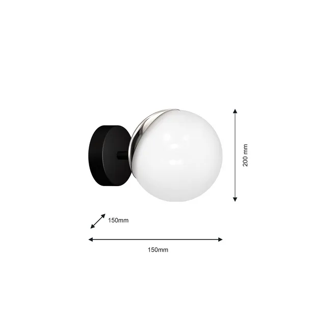 kinkiet-sfera-black-chrome-1xe14