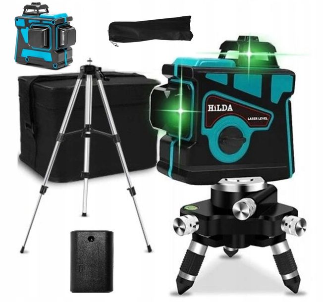LASER POZIOMICA LASEROWA HILDA 3D + STATYW 150cm - ERLI.pl