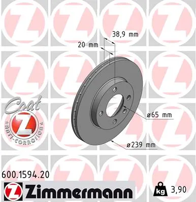 zimmermann-tarcza-ham-przod-vw-golf-stan-nowy