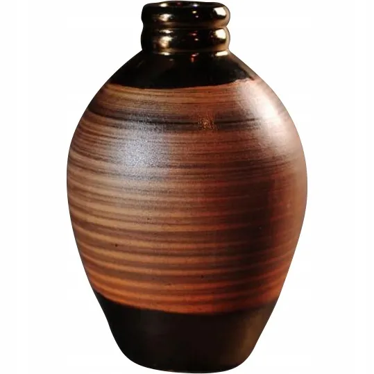 wazon-brazowy-pekaty-21-cm-stan-nowy
