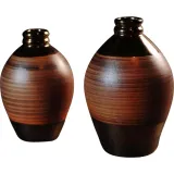 wazon-brazowy-pekaty-21-cm-stan-nowy