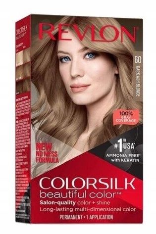 Фото - Фарба для волосся Revlon , ColorSilk, Dark Ash Blonde 60, Farba, 1 sztuka 