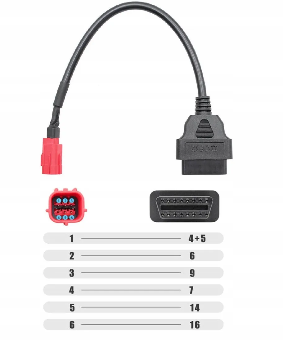 Adapter 6-pin/16-pin OBD-2 do KAWASAKI YAMAHA – 158103960