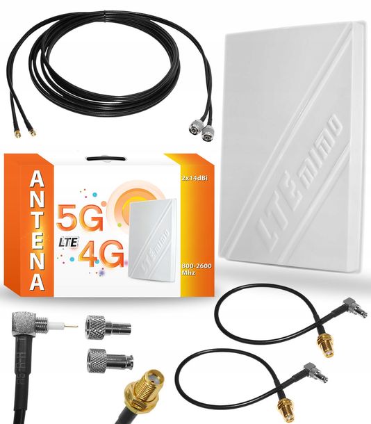 ANTENA 5G do ZTE MC801A MOCNA 2x14dBi 5m kabla-Zdjęcie-0