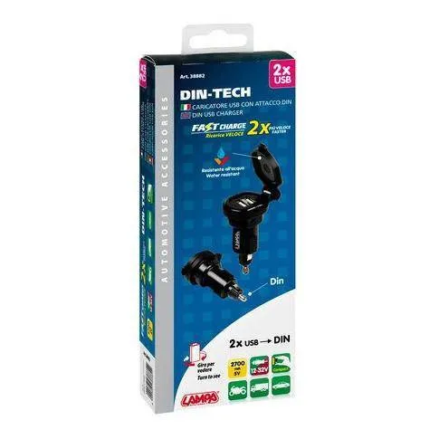 ladowarka-lampa-din-tech-2xusb-stan-nowy