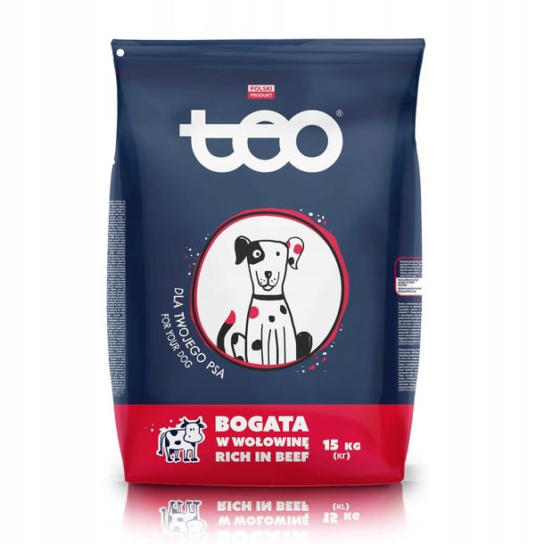 Фото - Корм для собак ﻿TEO sucha pies bogata w wołowinę 15 kg