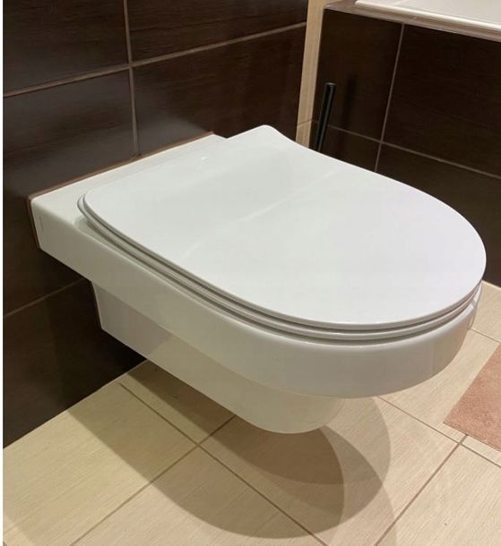 WC-Sitz Kompatibel Mit Hatria Ceramiche 'Daytime' – Aus Duroplast, Hochfest, Farbe Silver (ACB Linea)