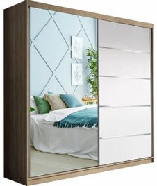 Zdjęcie produktu Szafa przesuwna z lustrem VISTA 05 150 cm (sonoma/biały) GRATIS dostawa