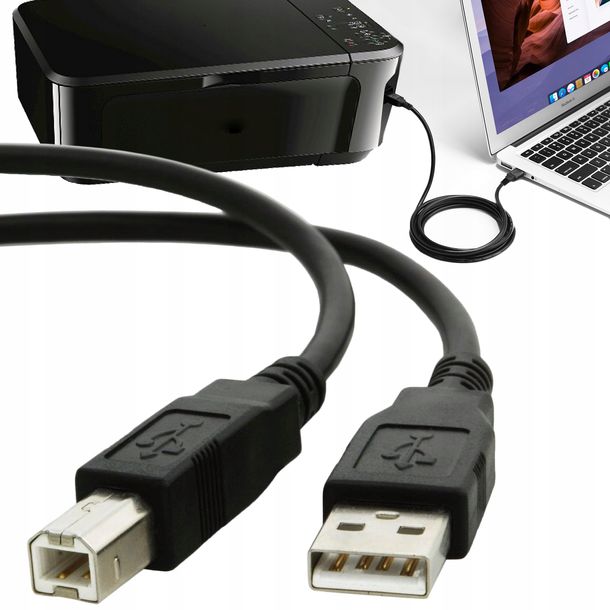 ﻿KABEL PRZEWÓD do DRUKARKI SKANERA USB A do B HP 2m