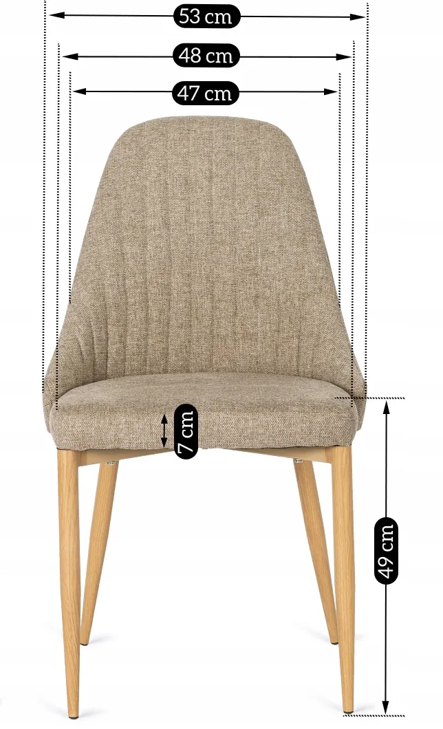 Aurelie 4本セット Zestaw 4x Krzesło TORINO Beżowe do Salonu Jadalni