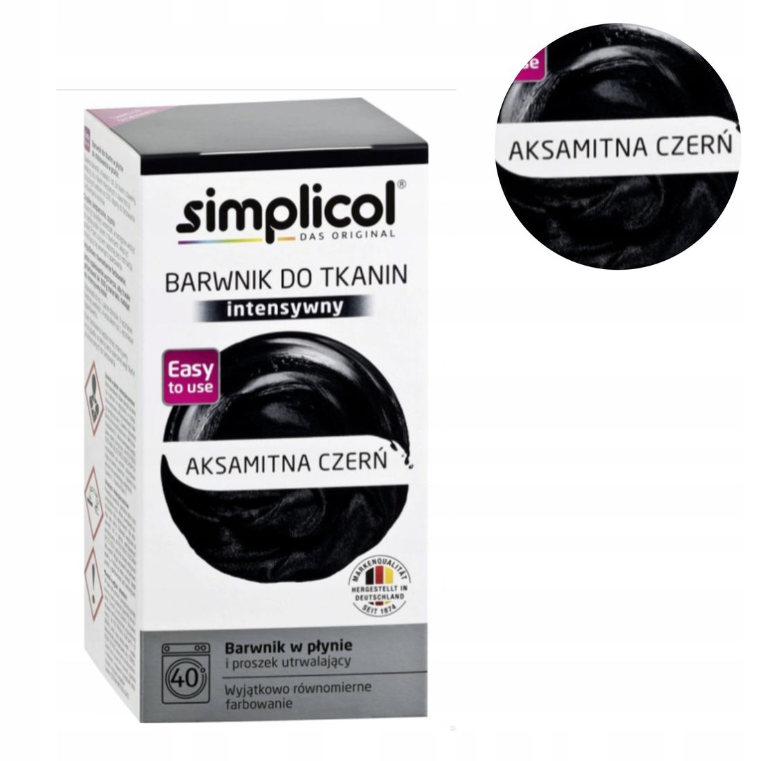 SIMPLICOL FARBA DO UBRAŃ TKANIN BARWNIK CZARNA - ERLI.pl
