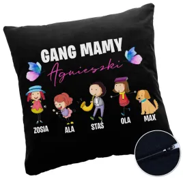 prezent-czarna-poduszka-na-dzien-mamy-gang-mamy-upominek-personalizacja