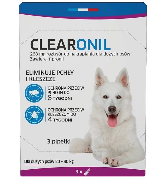 Фото - Ліки й вітаміни FRANCODEX ﻿Clearonil Krople na kleszcze dla psów 20-40kg x3 