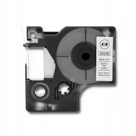 qoltec-tasma-do-dymo-d1-43613-or-6mm-x-7m-or-biala-czarny-nadruk