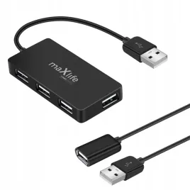 maxlife-home-office-usb-2-0-hub-usb-4x-usb-015-m-czarny-kabel-15-m
