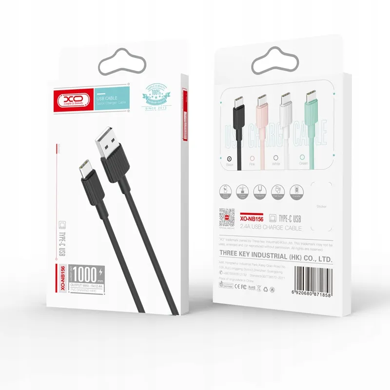 xo-kabel-nb156-usb-lightning-10-m-24a-bialy