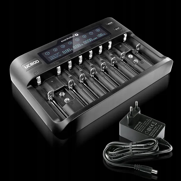 ladowarka-everactive-uc-800-symbol-ladowanych-baterii-16340-17670-18350-18500-18650-20700-21700-25500-26650-9v-6f22-aa-aaa-c-r14-rcr123