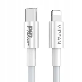 kabel-usb-c-do-lightning-vipfan-p01-3a-pd-2m-bialy