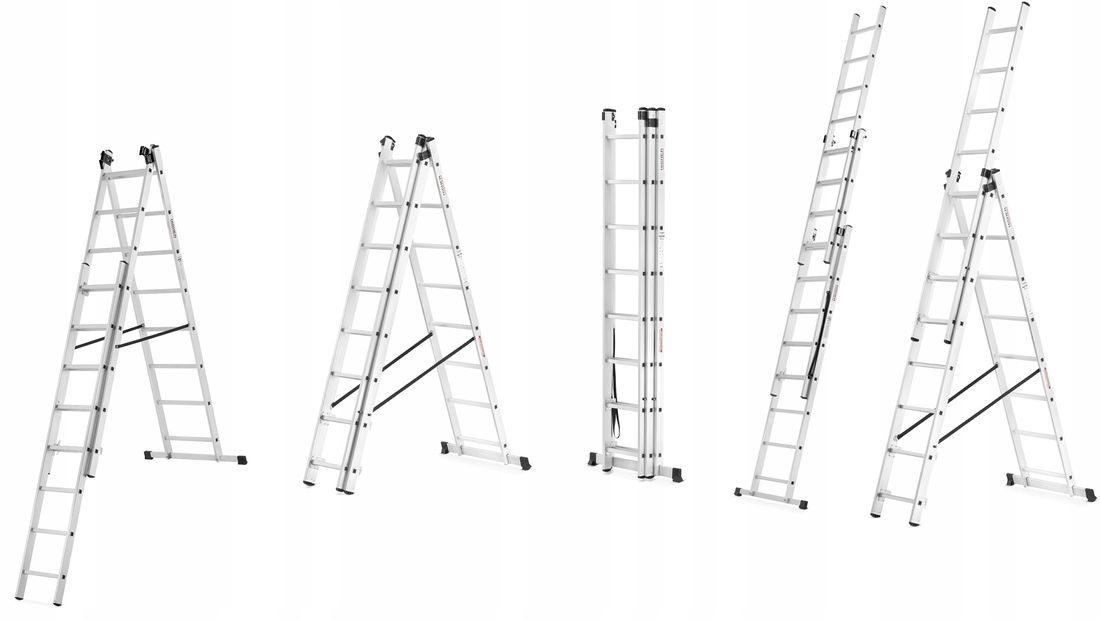 HIGHER Drabina Aluminiowa 3x8 Na Schody 150kg 141980468 ERLI Pl