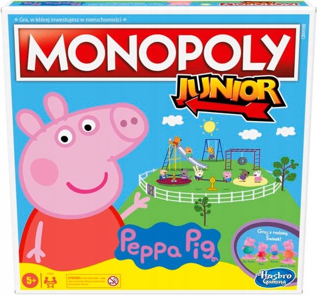 Zdjęcia - Gra planszowa Peppa ﻿MONOPOLY JUNIOR ŚWINKA  GRA HASBRO F1656 