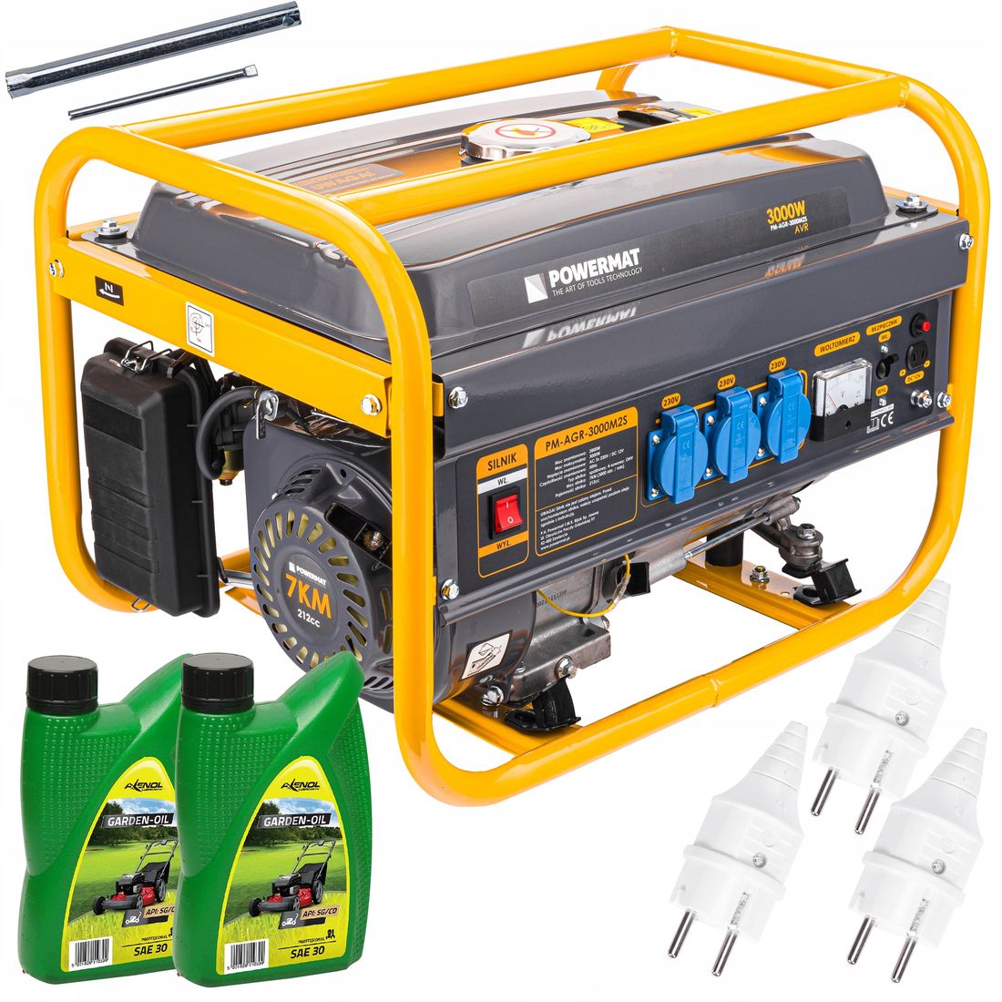 Stromerzeuger 500599-eu Benzin 3000w 2x 230v Agregat PRĄDOTWÓRCZY Generator 3000W 230V 12V AVR - ERLI.pl