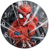 zegar-scienny-reloj-de-pared-brillo-spiderman-001-marvel-negro