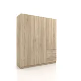 szafa-trzydrzwiowa-dab-sonoma-z-szufladami-146-cm-stan-nowy