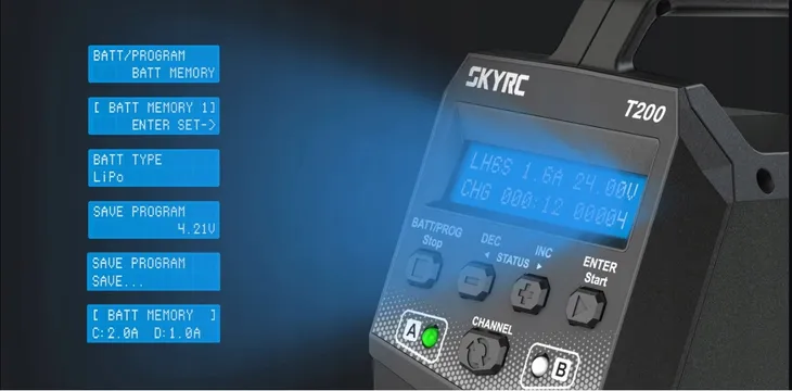 ladowarka-skyrc-t200-2-x-100w-stan-nowy-model-t200