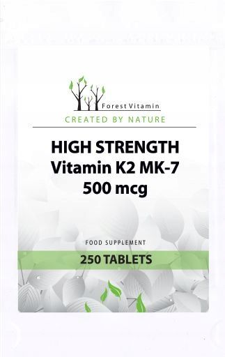 Фото - Вітаміни й мінерали Forest Vitamin K2 MK-7 500mcg 250 tabletek 