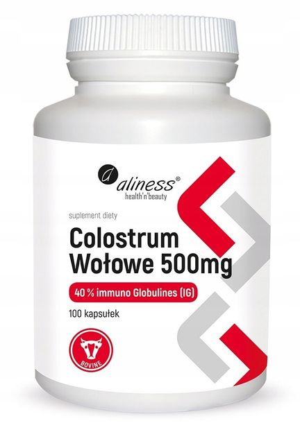 Фото - Вітаміни й мінерали Aliness ﻿ Colostrum Wołowe IG 40 500 mg x 100 caps. 