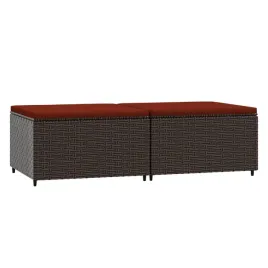 podnozki-ogrodowe-z-poduszkami-2-szt-brazowe-polirattan