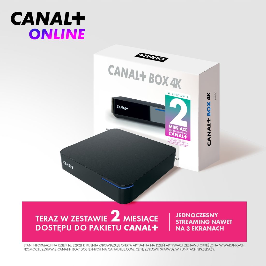 Tuner CANAL+ BOX 4K ULTRA HD ANDROID HY4001CD NC+ - ERLI.pl