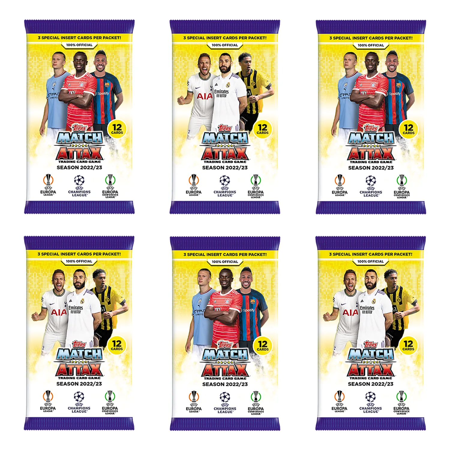 👉 KARTY PIŁKARSKIE ⚽6x SASZETKI TOPPS MATCH ATTAX 2022/23