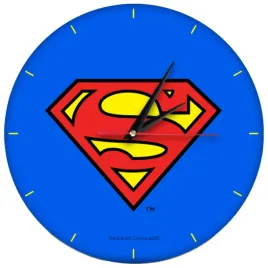 zegar-scienny-matowy-superman-niebieski