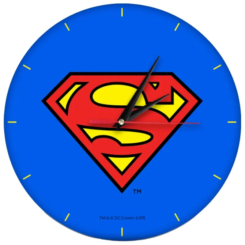 zegar-scienny-matowy-superman-niebieski