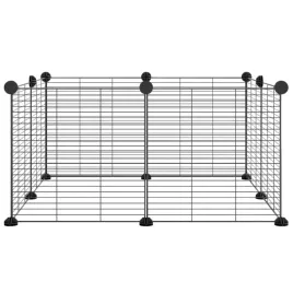 klatka-dla-zwierzat-8-panelowa-czarna-35x35-cm-stalowa